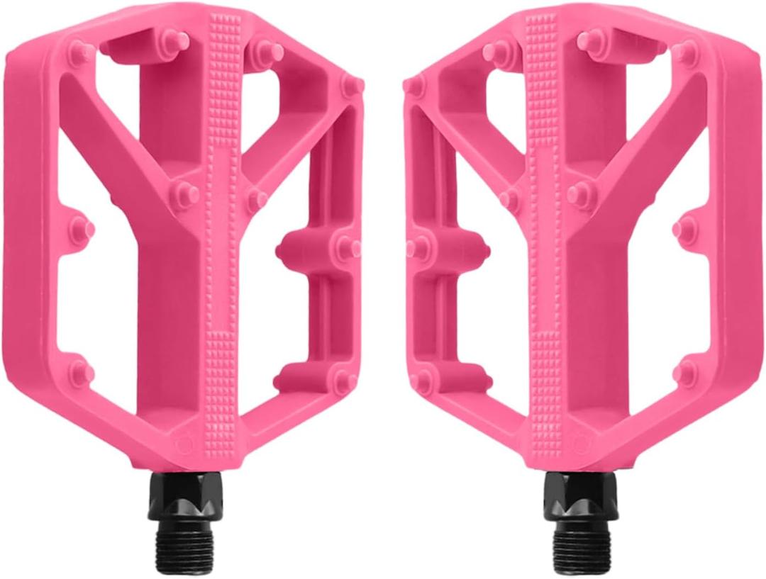 Mountain Bike Pedals, Bike Flat Pedals Aluminum Sealed Bearing Lightweight Platform for Road Mountain Bike (PINK)