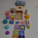 Montessori Toys for Babies 6-12 Months,1 Year Old,8 in 1 Baby Sensory Toy for 12-18 Months Toddler,Wooden Educational Development Toys with Soft Stacking Cup&Sensory Ball&Tissue Box