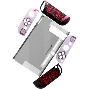 Deal4GO Semi Translucent Hard Protective Case Shell w/Joy-con Controller Cover Replacement for Nintendo Switch Console HAC-001 (Black)