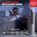 Honeywell 40" Quiet Set Oscillating Tower Fan, 30ft Air Circulation Power, 5 Speed, Remote, LED Display, White, HYF265W, Large