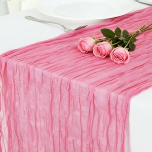 6 Pack Rose Pink Cheesecloth Table Runner 120 Inch Boho Wedding Decor
