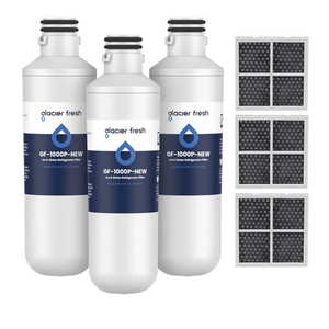 GLACIER FRESH LT1000PC Replacement Water Filter, Compatible with LT1000PC/PCS, LT1000PC, LT-1000PC, MDJ64844601, ADQ747935 ADQ74793504 Filter and LT120F ADQ73334008 Fresh Air (3+3)