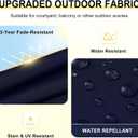downluxe Outdoor Chair Cushions Set of 4 for Patio Furniture, Water-Resistant Square Corner Patio Chair Cushions with Ties, High Density Foam Outdoor Seat Cushion, 18.5" X 16" X 3", Navy
