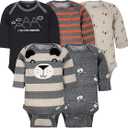 GERBER Baby Boys' 5-Pack Variety Onesies Bodysuits, Cute Prints, 6-9 Months