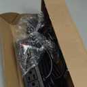 Mountable Power Strip with 4 Outlet, Wall Mount Under Desk Power Strip with 10ft Cord, Flat Plug Power Socket for Home, Office, Industrial, Black