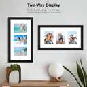 Hongkee 10x20 Picture Frame Set of 2, Rustic Black Wood Frame with Real Glass Collage Frame, Display Pictures Three 5x7 With Mat or 10 x 20 Without Mat - Horizontal or Vertical Wall Mounting, 10x20 in Matted to 3-5x7