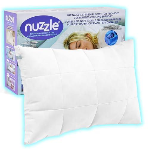 Nuzzle Cooling Adjustable Pillow for Side Sleepers, Luxury Standard Size Bed Pillow Hotel Collection - Best Adjust Height Soft Firm Pillow for Back, Stomach or Side Sleepers - Home Gifts, 16x24x2 in
