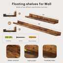 Merapi 6-Pack Floating Shelves for Wall, 36 Inch Long Modern Wood Shelves for Living Room, Bedroom, Bathroom & Kitchen Decor, Easy Installation Wall Mounted Storage Display Shelves