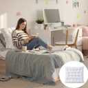 Threehoney Extra Large Plush Tufted College Headboard Dorm Bed Headboard Pillow 39.4 x 35.4 x 3.2 Inches Support Reading Backrest Back Freshman College Dorm Room Supplies (White)