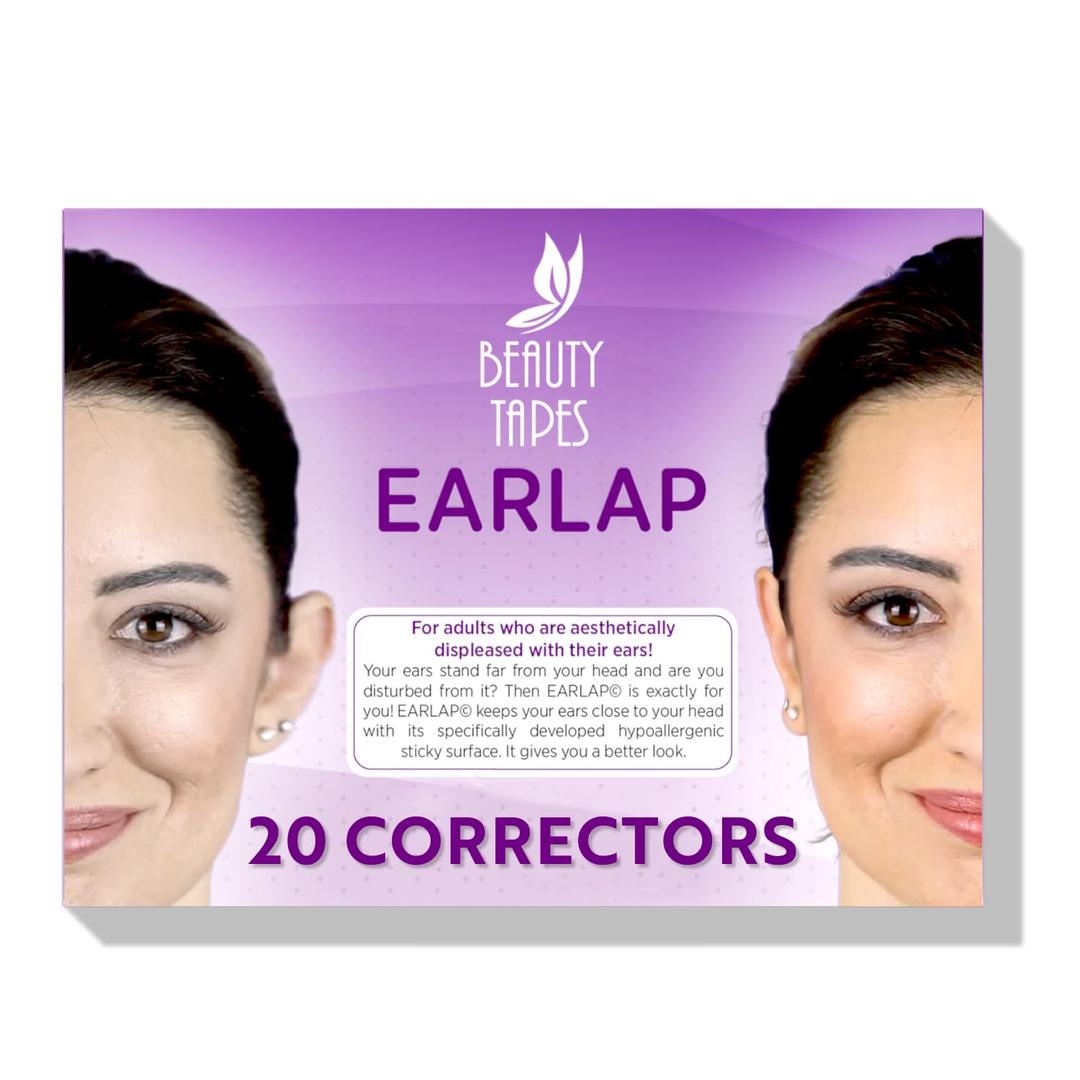 Ear Corrector, Contain 20 Ear Tape, Solve Big Ear Problem with Ear Stickers by Pinning Back Ears, Cosmetic Aesthetic Correctors for Prominent Ears, Waterproof Ear Correctors Sticks for Adults