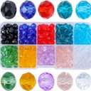 300Pcs Briolette Crystal Glass Beads Faceted Assorted Colors Spacer Beads for DIY Bracelets Crafts Jewelry Making with Box (8MM, Briolette)