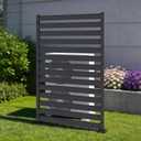 Air Conditioner Fence 1 Panel, 60" H x 38" W HDPE Privacy Fence Panel, Outdoor Privacy Fence Screen with Metal Stakes, Pool Equipment Enclosure & Trash Can Enclosure (Slanted 38" W x 60" H (1 Panel)