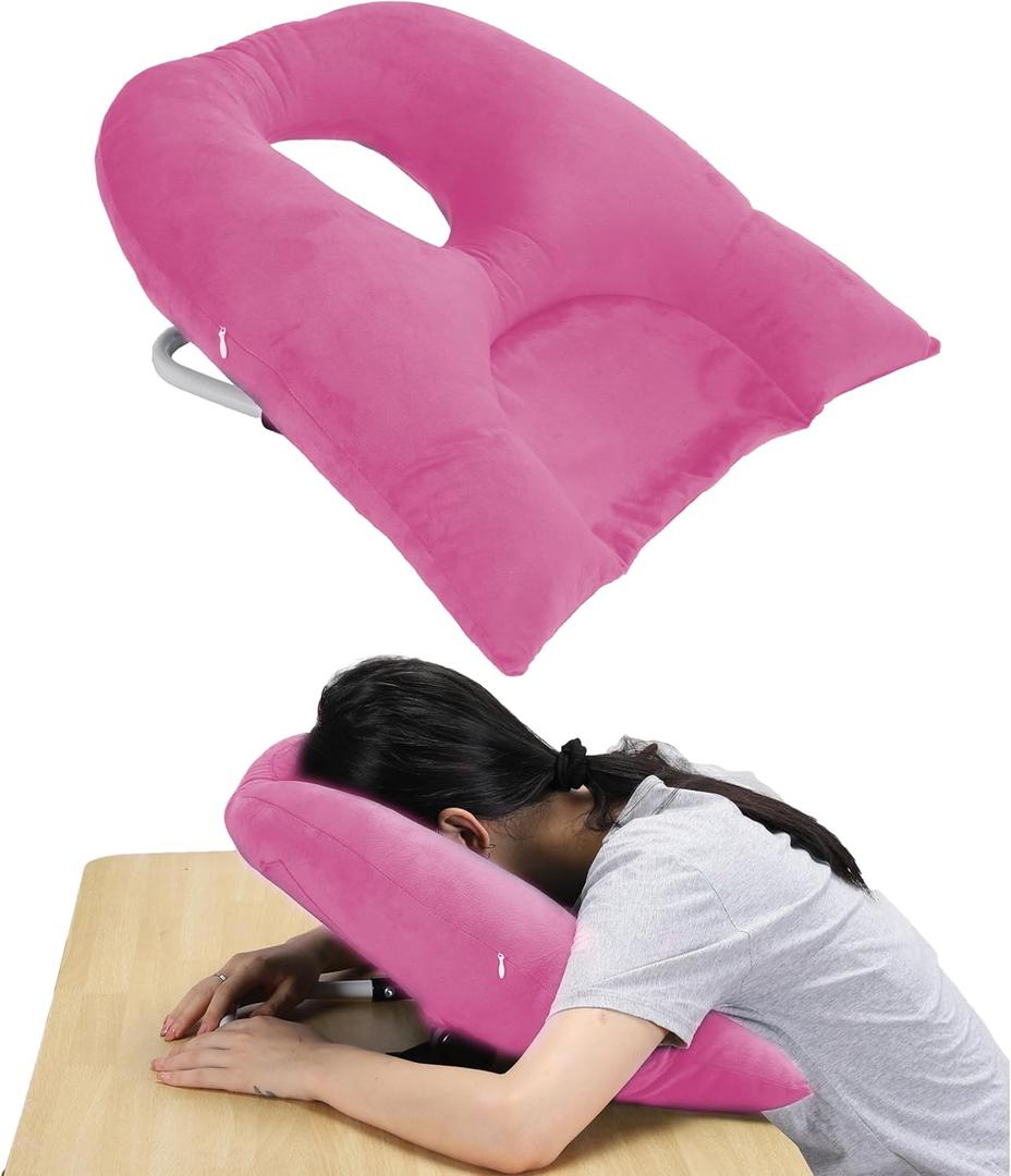 Lumbar Support Pillow, Adjustable Back Support Pillow, Back Rest Pillow, Improve Lower Back Pain Relief & Sitting Posture, for Home, Office, Travel (Pink)
