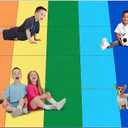 7.5x13ft Colorful Classroom Rug, Washable Kids Area Rug for Classroom, Classroom Carpet Elementary for School, Nursery, Non-Slip Educational Learning Mat, Rainbow, 157x90 inch, 2 PCS