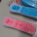 ZeroStory 2 Packs Wireless Controller and Nunchuck for Wii and Wii U Console, Gamepad with Silicone Case and Wrist Strap (Pink and Blue)