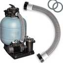 24inch 1 1/2" Pool Sand Filter Pump Hose For Above Ground Pool 2ft 1.7 Inch Eva Pool Sand Pump Replacement Hose For Saltwater Systems And Sand Filters (Black)