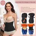 Waist Trainer for Women Corset Shapewear Tummy Control Body Shaper Hourglass Figure Postpartum Belly Band Wrap (Black, L)
