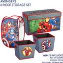 Marvel The Avengers 4 Piece Storage Solution Set with Pop Up Hamper, Collapsible Storage Trunk and 2 Nestable Storage Bins