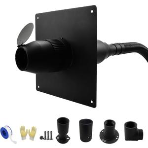 2026 Upgraded Heavy Duty Generator Exhaust Extension Silencer Kit with Insulated Through-Wall Mounting Plate, Reduce Noise by 52% and Safe Emission Exhaust Gas- Includes 4 Adapters