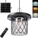 HULPPRE 3000lm Solar Shed Light,Daytime or Night,Classic Metal Solar Lights Indoor&Outdoor with E27 Bulb,Cool or Warm White,5 Modes Barn,Chicken Coop Light,Pendant Lamp for Patio,Garden,Yard,Gazebo