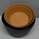 Plant Pots 10/9/8/7.5/7 Inch Self Watering Pots, Set of 5 Plastic Planters with Drainage Holes and Saucers,Plastic Flower Pots,Nursery Planting Pot for Indoor Out Door Plants(Black Brown)