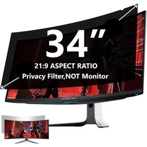 34 Inch 21:9 Privacy Screen Filter for Ultrawide Curved Monitor | Removable |Computer Privacy Shield | Anti-Glare | Anti Blue Light Filter Protector