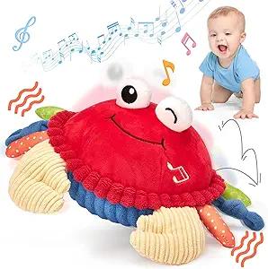 hahaland Baby Toys 6+ 1218 Months  Crawling Musical Dancing Walking Moving Bouncing Learning Crab Tummy Time Toy Sensory Toddler Toys for 13 Year Old Birthday Easter Basket Stuffers