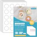 2 x MaxGear 1.5" Round Sticker Labels, for Inkjet or Laser Printer, Matte White Printable Labels Sheets, Strong Adhesive, Dries Quickly, Holds Ink Well, 30 Sheets, 600 Pcs