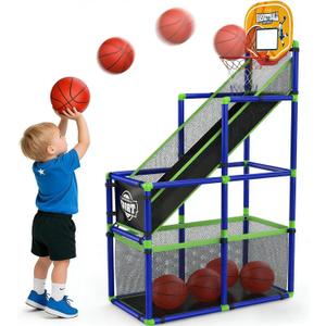 EagleStone Kids Indoor Basketball Hoop, 4 Balls Mini Basketball Toy for Toddlers, with Electronic Scoreboard Over The Door Room Wall Basketball Hoop Goal Boys Girls Gift for Age 3 4 5 6 7 8 9 10
