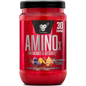BSN Amino X Muscle Recovery & Endurance Powder, BCAAs, 10 Grams of Amino Acids, Keto Friendly, Caffeine-Free, Support Endurance, Zero Sugar, Fruit Punch, 30 servings, 15.34 Ounce ,BBD 11/18/27