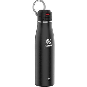 Takeya 885395525020 Traveler Insulated Stainless Steel Bottle, Flip Cap Onyx 25oz