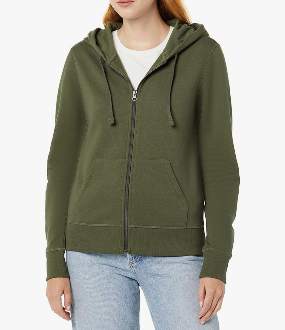 Amazon Essentials womens Fleece Full-Zip Hoodie Large Youth