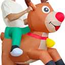DAHAKII Inflatable Reindeer Costume Adult Blow Up Deer Elk Costumes Ride On Inflatable Costume for Halloween,Christtmas