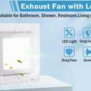 Bathroom Exhaust Fan with LED Light Ceiling Mount Ventilation Fan 118 CFM 1.0 Sones 4 Inch Duct Quiet Bathroom Vent Fan with Light Combo 5000K for Home Bath Hotel-Squares
