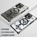 Magnetic Case Made for iPhone 15 Pro Max 6.7 Inch (Compatible with MagSafe) Glitter Phone Case with Black Butterfly Design Soft TPU Reinforced Corners Shockproof Bling Phone Cover for Women