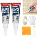 Tile Grout, 2 Pack White Grout Filler Tube, Grout Sealer for Bathroom, Shower, Kitchen, Floor Tile, Fast Drying Grout Pen Paint, Grout Repair Kit Restore and Tile Joints Line, Gaps