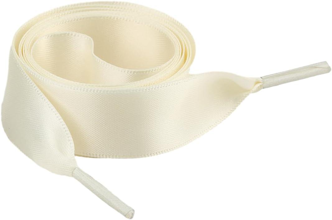 2 x 2 Pairs Satin Ribbon Shoe Lace 2CM Wide Flat Shoelaces Sneakers Casual Shoes Fashion Personalized Unisex (Beige)