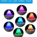 YAKAMOZ 2Pcs Round Wooden LED Lights Display Base for Laser Glass Resin Art(it did not Come with a Control to Change The Lights)