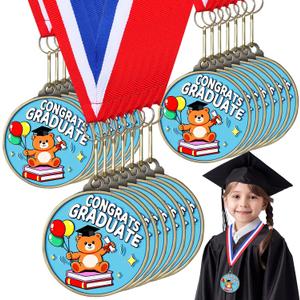 Kenning 20 Pcs Metal Kindergarten Graduation Award Medals for Kids 2'' Preschool Award Medallion with Neck Ribbon Congrats Graduation Gifts for Pre-K School Student Party Favor Supplies