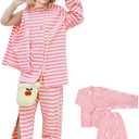 Childrens Bedridden Patient Clothing,Care Clothes,Disability Set with Full Opening on Both Sides,Post Fracture Nursing Aid,Patient Suit Suitable for Boys and Girls(Pink,130)