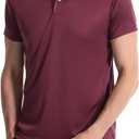 5 Pack Polo Shirts for Men Dry Fit Short Sleeve Golf T-Shirt Moisture Wicking Collared Casual Work Tops (L)