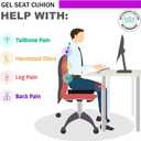 Gel Seat Cushion - Enhanced Double Thick Egg Seat Cushion with Non-Slip Cover - Office Chair Car Seat Cushion - Sciatica & Back Pain Relief - Perfect for Office Chair Car Wheelchair Travel