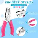 Crtiin 24 Pieces Single Hole Punch Handheld 1/4 Inch Hole Metal Paper Puncher Bulk with Soft Grip Handles Circle Shape Grip Heavy Duty for DIY Craft Paper Greeting Cards Scrapbook Notebook
