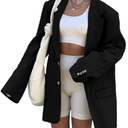 Grlasen Women Casual Elegant Long Sleeve Oversized Lapel Blazers Open Front Solid Work Office Jacket Blazer S