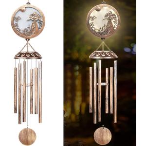 FSVGYY Solar Angel Wind Chimes for Outside-Memorial Wind Chimes- Memorial Wind Chime for Garden/Patio Decor Gifts for Mom Women-Loss of Loved One (33 Inch Deep Tone)