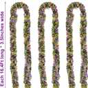 3 Pcs Mardi Gras Garland Decorations, Total 49.2 Ft Glitter Tinsel Garland Decor for Home Tree Bedroom Office Classroom Party Indoor Outdoor Holiday, Each 16.4 Ft