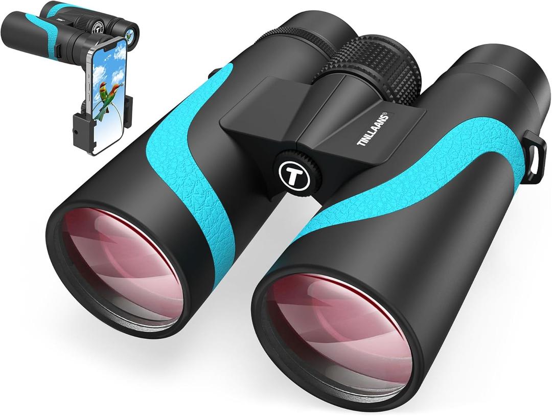 15x55 HD Binoculars for Adults High Powered,8 Wide Angle Binoculars,367/1000yds,BAK4 Prism FMC Lens,IPX7 Waterproof Binoculars for Bird Watching Hiking Travel Sports with Phone Adapter
