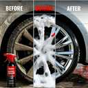 Wheel and Tire Cleaner Spray, Car Cleaning Supplies for Brake Dust, Grime & Rust Removal, Car Wash Wheel and Rim Cleaner for Alloy, Metal & Rubber, Quick Dry, No Residue