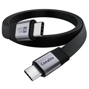 USB 4 Cable for Thunderbolt 5/4/3, Flat USB C Cable 4FT, 40Gbps Data Transfer, 8K@60Hz Video Display, 240W PD Fast Charging, Compatible with iPhone 16/15 Pro Max, MacBook, iPad, SSD, Docking, eGPU
