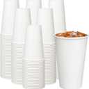 Coffee Cups 16 oz 200 Pack, Disposable Paper Cups for Hot Beverage Drinking, White Hot Cups Suitable for Party, Picnic, Travel, and Events